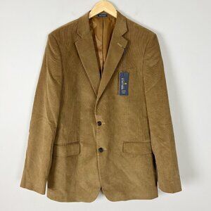 NEW Stafford Brown Corduroy Blazer Jacket Sport Coat Elbow Patches Size 42L  Men
